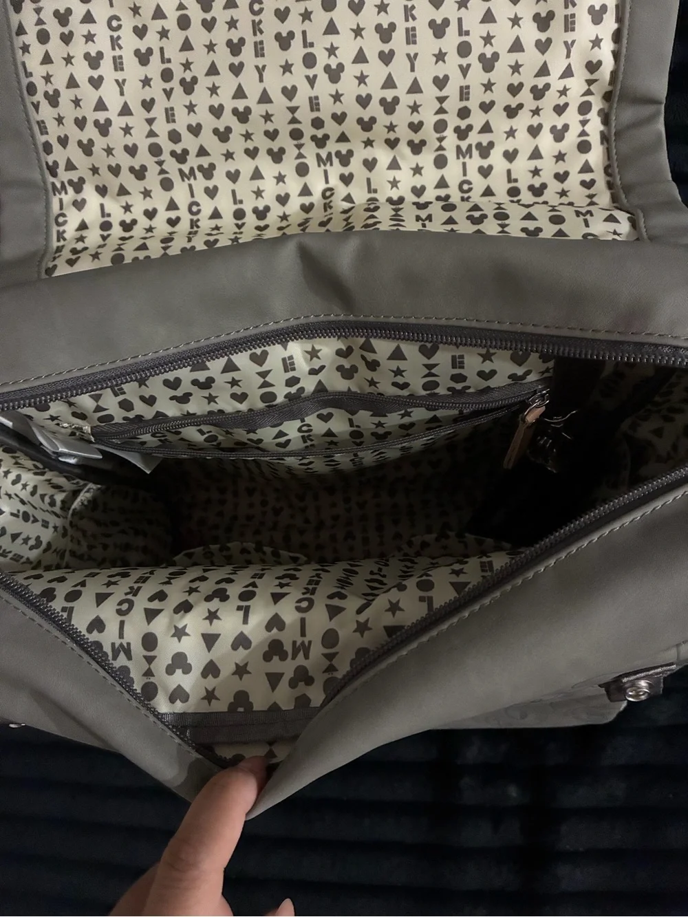 Petunia Pickle Bottom Gray Mickey Outline Backpack